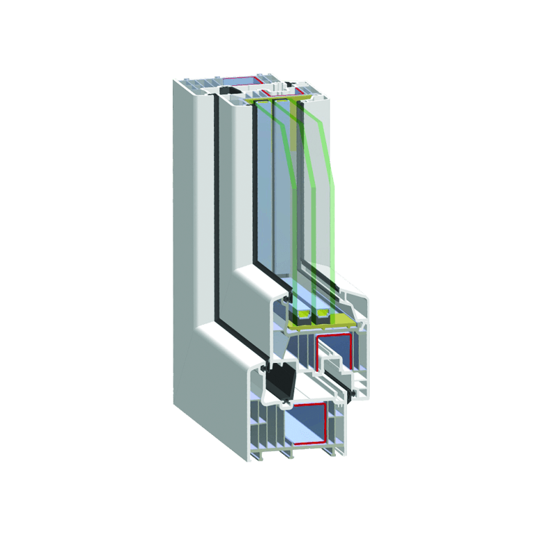 Cross-section of the 7-chamber BAUFENS GOLD SERIES profile