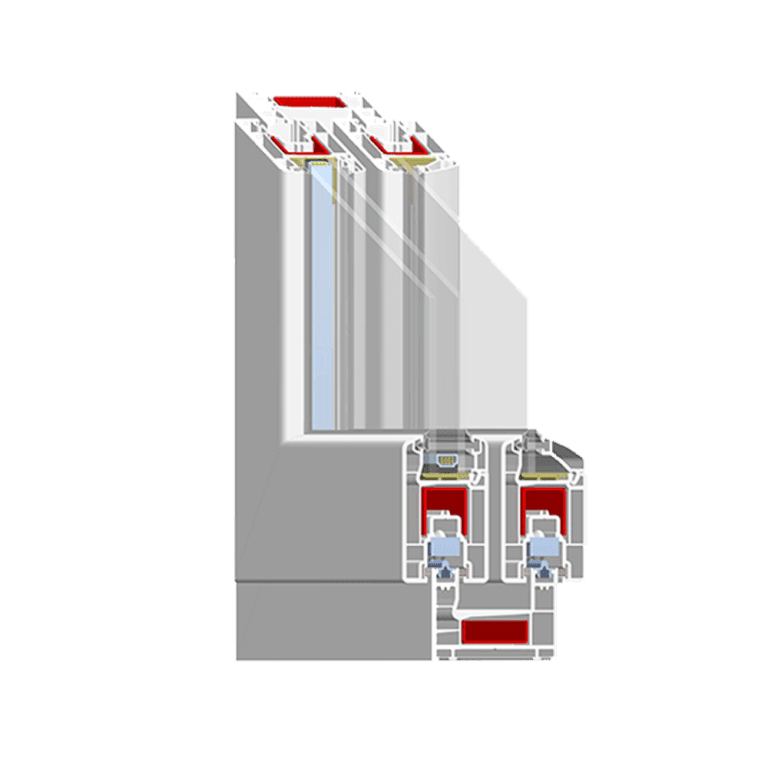 Cross-section of the 5-chamber BAUWIN 7000 SERIES profile