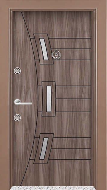 Model 186 security door in walnut decor