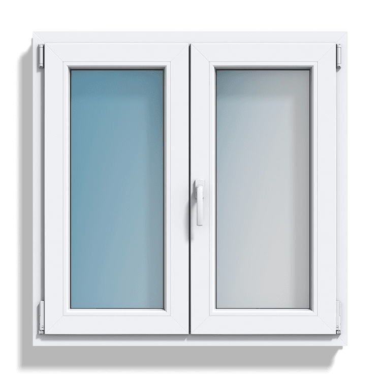 White double-sash PVC window