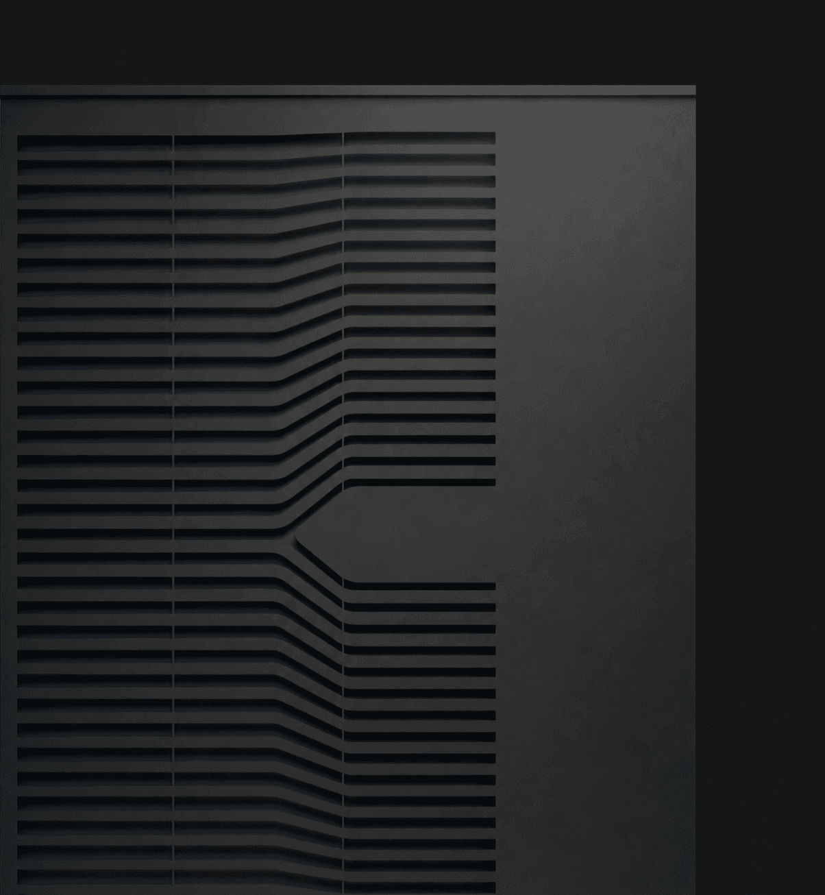 Quiet premium heat pump close-up
